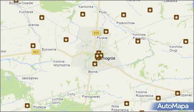 mapa Tarnogród, Tarnogród na mapie Targeo