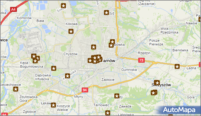 mapa Tarnów, Tarnów na mapie Targeo