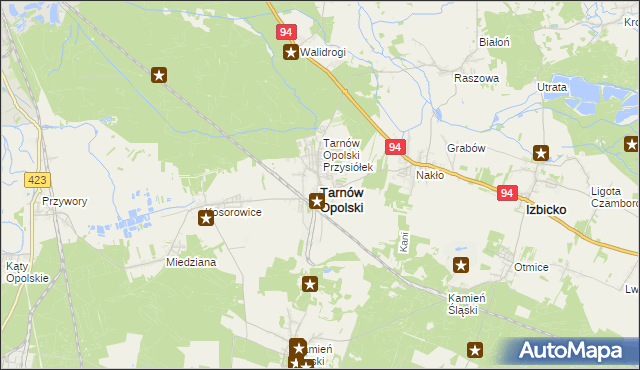 mapa Tarnów Opolski, Tarnów Opolski na mapie Targeo