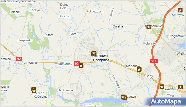 mapa Tarnowo Podgórne, Tarnowo Podgórne na mapie Targeo