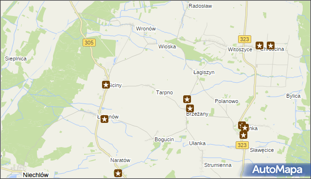 mapa Tarpno gmina Niechlów, Tarpno gmina Niechlów na mapie Targeo