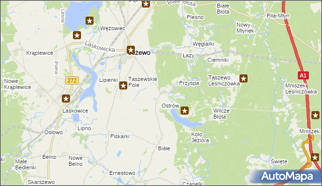 mapa Taszewko, Taszewko na mapie Targeo