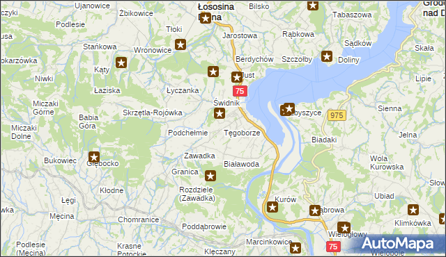 mapa Tęgoborze, Tęgoborze na mapie Targeo