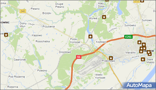 mapa Terespol Pomorski, Terespol Pomorski na mapie Targeo