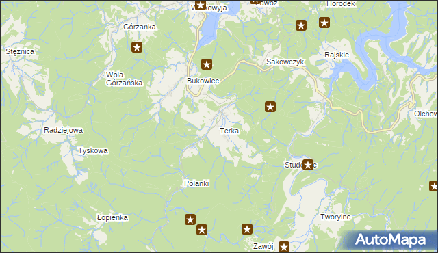 mapa Terka, Terka na mapie Targeo