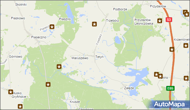 mapa Tetyń, Tetyń na mapie Targeo