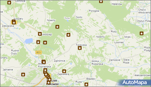 mapa Toczyska, Toczyska na mapie Targeo