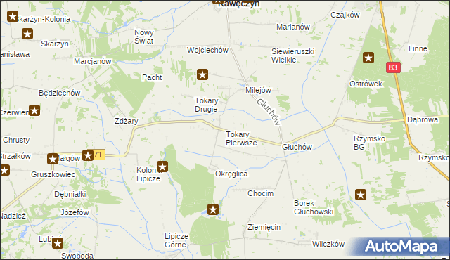 mapa Tokary Pierwsze, Tokary Pierwsze na mapie Targeo