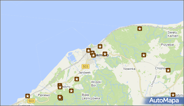 mapa Tolkmicko, Tolkmicko na mapie Targeo