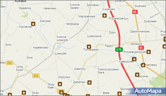 mapa Tomaszewo gmina Bądkowo, Tomaszewo gmina Bądkowo na mapie Targeo