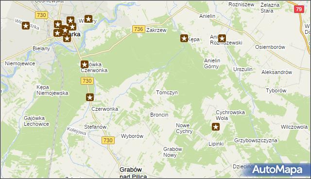 mapa Tomczyn, Tomczyn na mapie Targeo