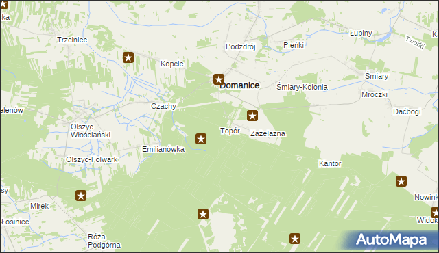 mapa Topór gmina Łuków, Topór gmina Łuków na mapie Targeo