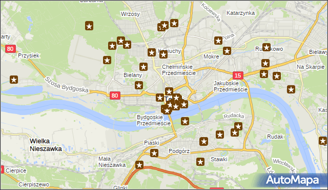 mapa Torunia, Toruń na mapie Targeo