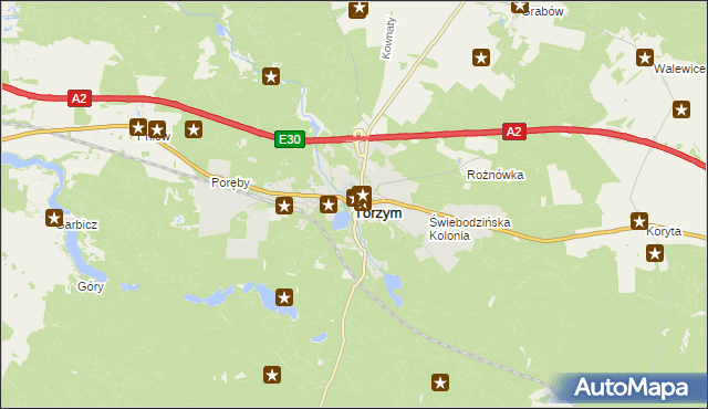 mapa Torzym, Torzym na mapie Targeo