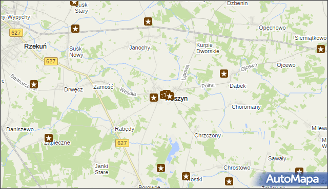 mapa Troszyn powiat ostrołęcki, Troszyn powiat ostrołęcki na mapie Targeo