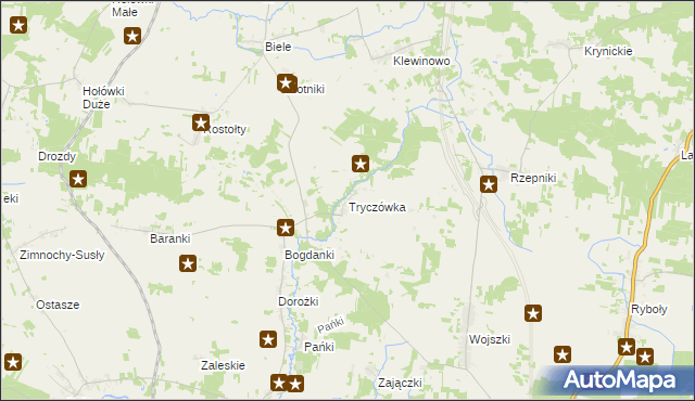 mapa Tryczówka, Tryczówka na mapie Targeo