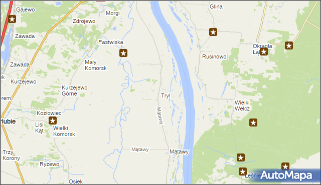 mapa Tryl, Tryl na mapie Targeo