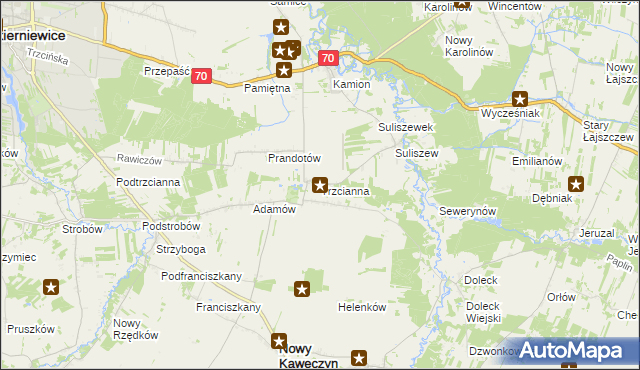 mapa Trzcianna, Trzcianna na mapie Targeo