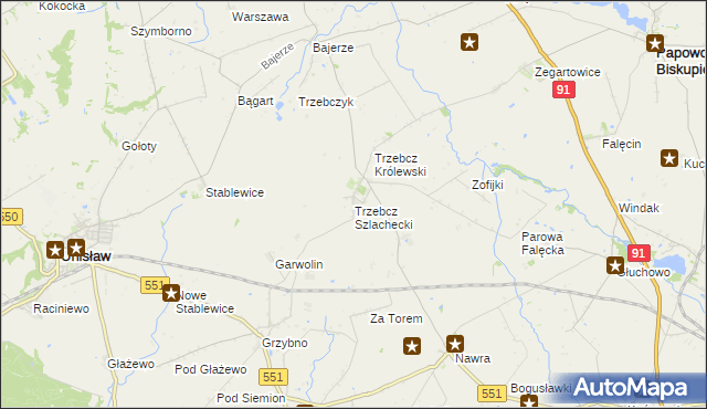 mapa Trzebcz Szlachecki, Trzebcz Szlachecki na mapie Targeo