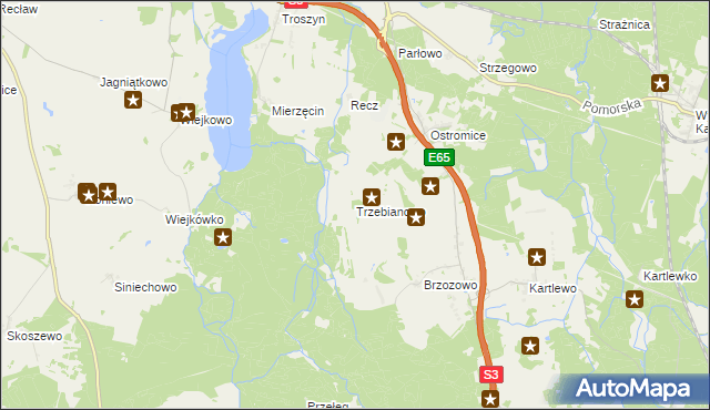 mapa Trzebianowo, Trzebianowo na mapie Targeo