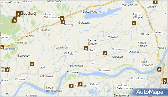 mapa Trzebica, Trzebica na mapie Targeo