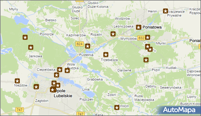 mapa Trzebiesza, Trzebiesza na mapie Targeo