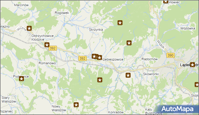 mapa Trzebieszowice, Trzebieszowice na mapie Targeo