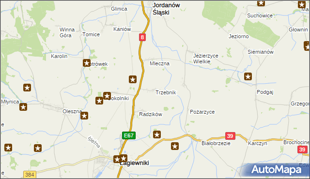 mapa Trzebnik, Trzebnik na mapie Targeo