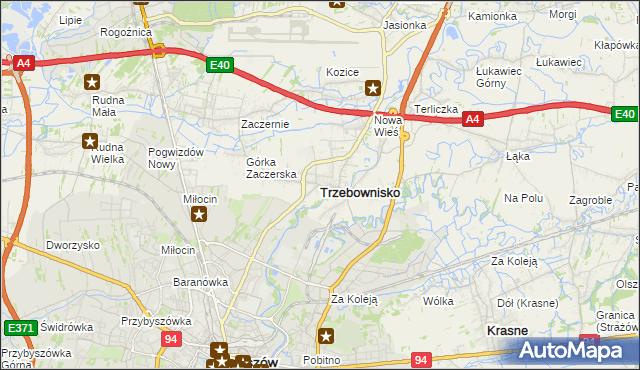 mapa Trzebownisko, Trzebownisko na mapie Targeo