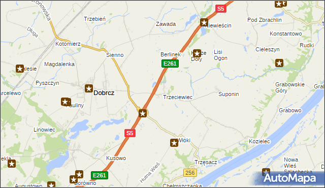 mapa Trzeciewiec, Trzeciewiec na mapie Targeo