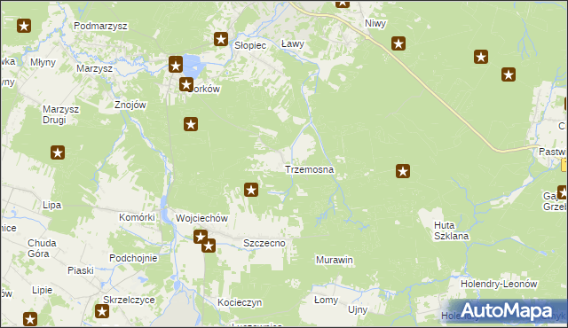 mapa Trzemosna, Trzemosna na mapie Targeo