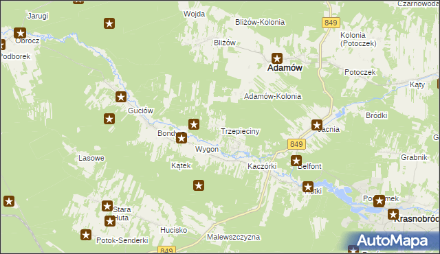 mapa Trzepieciny, Trzepieciny na mapie Targeo