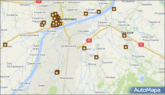 mapa Trześń gmina Gorzyce, Trześń gmina Gorzyce na mapie Targeo