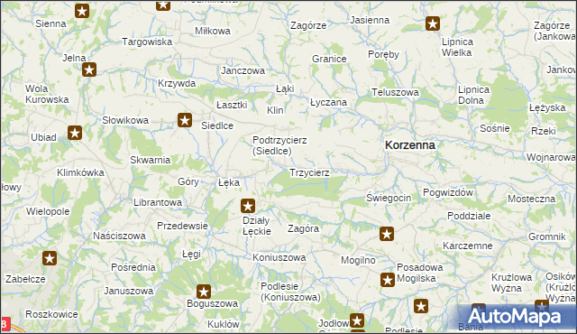 mapa Trzycierz, Trzycierz na mapie Targeo