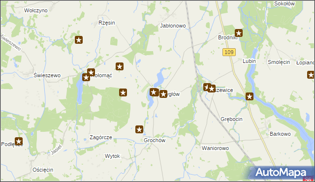 mapa Trzygłów, Trzygłów na mapie Targeo