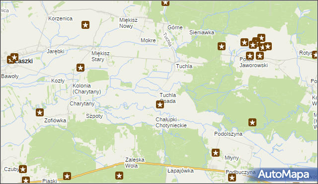 mapa Tuchla Osada, Tuchla Osada na mapie Targeo