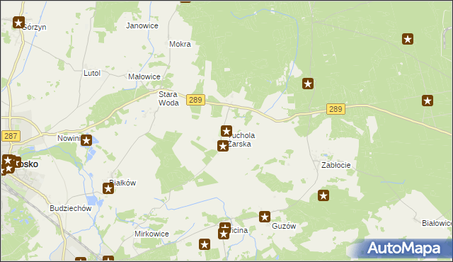 mapa Tuchola Żarska, Tuchola Żarska na mapie Targeo