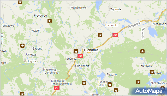 mapa Tuchomie, Tuchomie na mapie Targeo