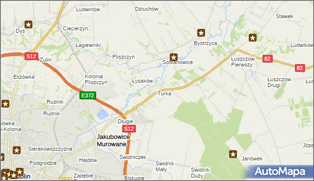 mapa Turka gmina Wólka, Turka gmina Wólka na mapie Targeo
