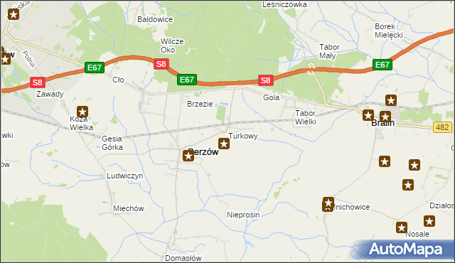 mapa Turkowy, Turkowy na mapie Targeo