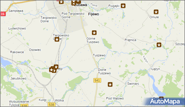 mapa Tuszewo, Tuszewo na mapie Targeo