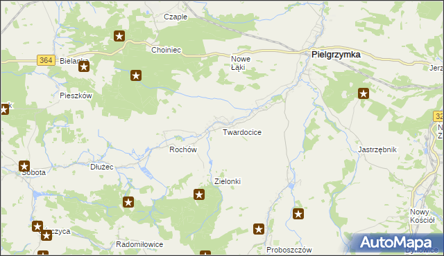 mapa Twardocice, Twardocice na mapie Targeo