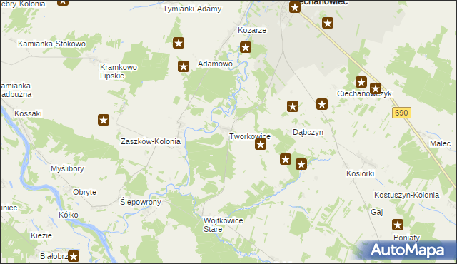 mapa Tworkowice, Tworkowice na mapie Targeo