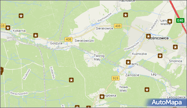 mapa Tworóg Mały, Tworóg Mały na mapie Targeo