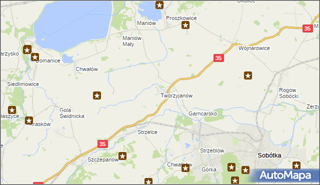 mapa Tworzyjanów, Tworzyjanów na mapie Targeo