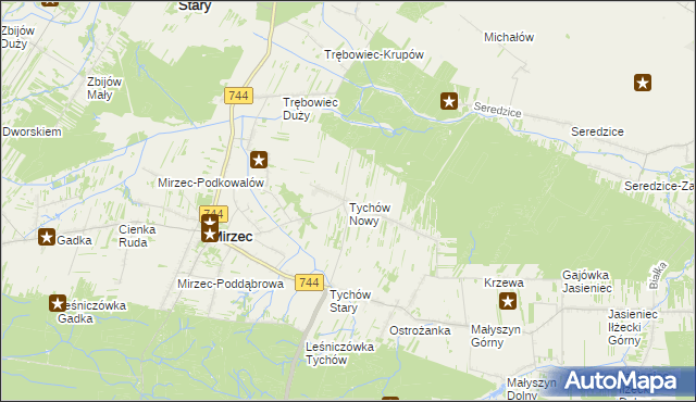 mapa Tychów Nowy, Tychów Nowy na mapie Targeo