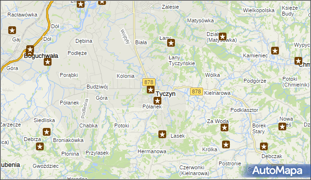 mapa Tyczyn powiat rzeszowski, Tyczyn powiat rzeszowski na mapie Targeo