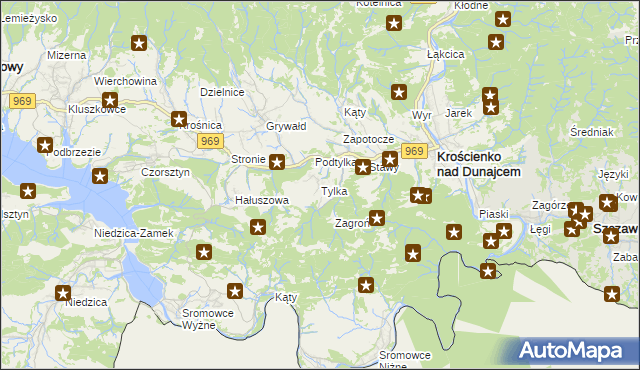 mapa Tylka, Tylka na mapie Targeo