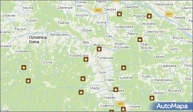 mapa Tylmanowa, Tylmanowa na mapie Targeo