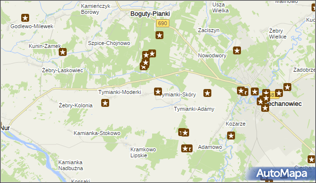 mapa Tymianki-Skóry, Tymianki-Skóry na mapie Targeo